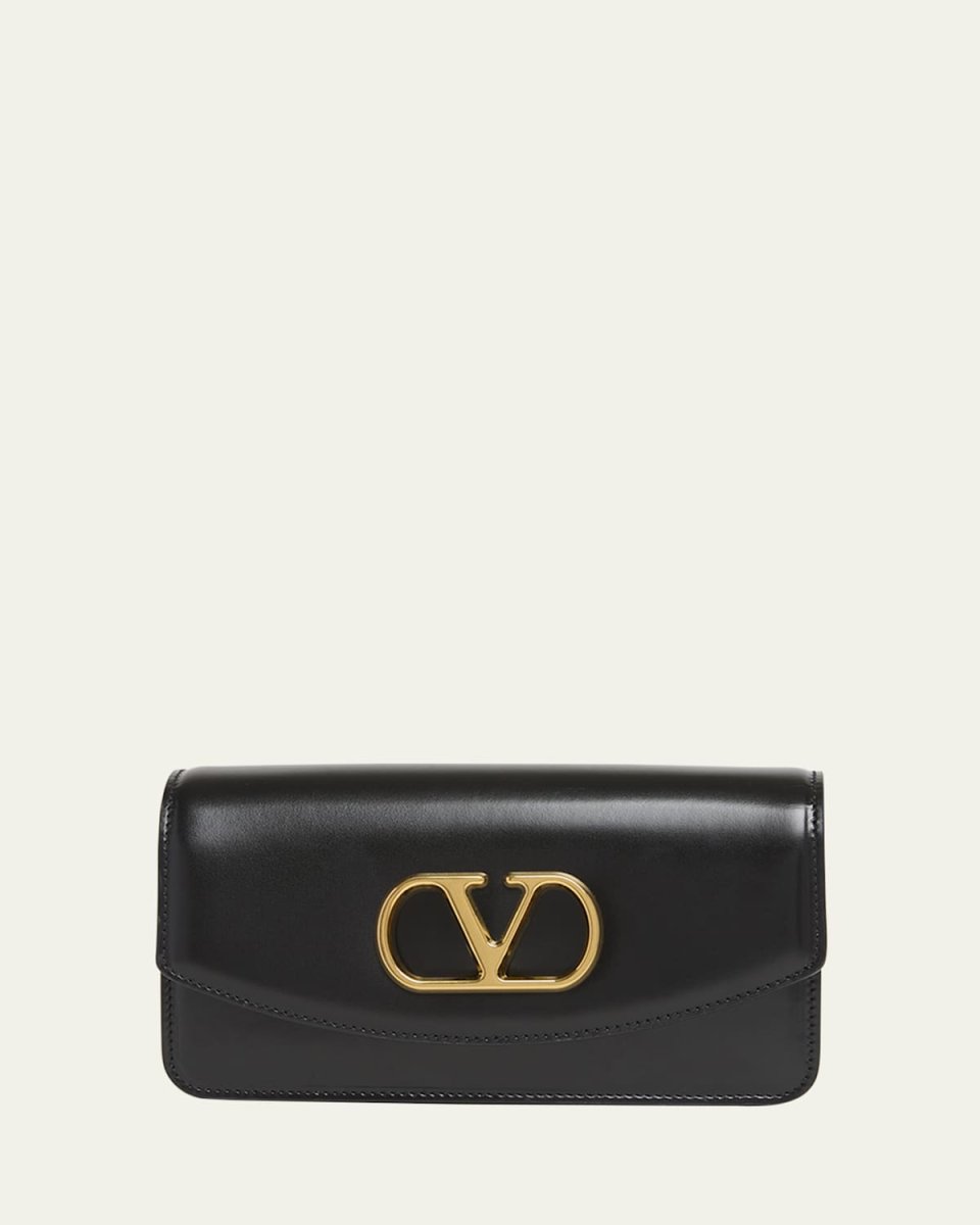 Vain Small VLOGO Leather Clutch Bag